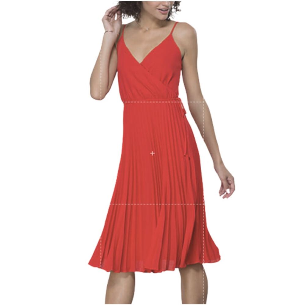 Ali & Jay Faux Wrap Pleated Dress XS Red